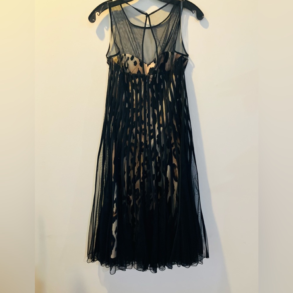 JS collections Leopard print dress, clear straps,